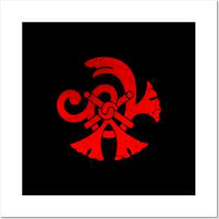 Samurai Family Crests - Tachibana - Red Posters and Art